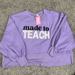 Lipstick & Littles cropped sweatshirt! Size 2X. NWT.